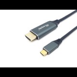 Equip 133416 video átalakító kábel 2 M USB C-típus HDMI A-típus (Standard) Szürke, Fekete (Equip133416)