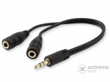 Equip 147941 audio 3,5mm jack elosztó kábel, fekete, 13cm