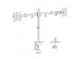 EQuip 17"-32" Articulating Dual Monitor Desk Mount Bracket White 650167