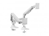 EQuip 17"-35" Heavy-Duty Dual Monitor Desk Mount Bracket White 650183