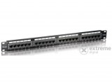 Equip 235324 Cat5 patch panel 24 port, 1U, fekete