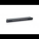 Equip 326416 Cat6 patch panel 16 port 1U árnyékolt fekete (326416)