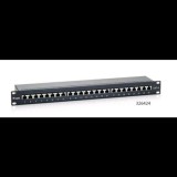 Equip 326424 Cat6 patch panel 24 port 1U árnyékolt fekete (326424)