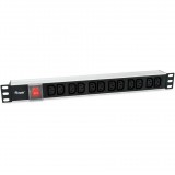 Equip 333318 áramelosztó egység (PDU) 12 AC kimenet(ek) 1U Fekete, Ezüst (333318)