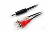 EQuip Audio cable 3,5 mm jack - 2xRCA 2,5m Black 14709207
