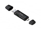 EQuip Dual Connector Card Reader Black 245462