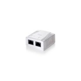 Equip Fali aljzat Cat6 UTP 2xRJ45 árnyékolatlan fehér (235212) (EQ235212)