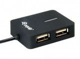Equip-Life USB Hub - 128952 (4 Port, USB2.0, USB tápellátás, kompakt dizájn, fekete)