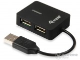 Equip Life USB Hub 4 portos USB2.0, fekete (128952)