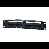 Equip Patch panel CAT5e UTP 12 PORT 1U 10" fekete (208015) (208015)
