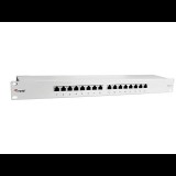 Equip Patch panel CAT6 UTP 16 PORT 1U 19" árnyékolt szürke (326316) (326316)