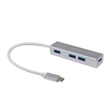 EQuip USB-C to 4-port USB 3.2 Gen 1 Hubs Silver 128958
