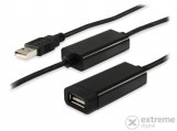 Equip USB2.0, A-A duplán árnyékolt, aktív hosszabbítókábel, apa/anya, 15m (133311)
