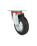 ERBA Műszerkocsi kerék, forgó, talplemezes, tömörgumis, 200 mm