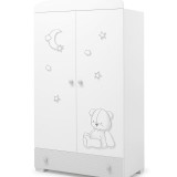 Erbesi Stella 2-ajtós szekrény - fehér-szürke