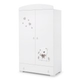 Erbesi Tato 2-ajtós szekrény - fehér-rózsaszín