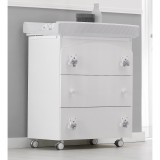 Erbesi Tato 3-fiókos komód pelenkázó és fürdető szettel - fehér-szürke