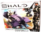 Eredeti, licencelt termék 104 elemes Halo Mega Bloks - Covenant Ghost építhető jármű és Elite zealot vs Spartan Recruit 2db mozgatható minifigura készlet - 97213