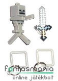Eredeti, licencelt termék Minecraft - 2db mini figura - Csontváz figura és Kard rárakható kulcstartóval,csomagolás nélkül forgalmazott új termék