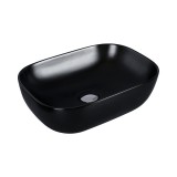 Eros SMILE 3 - PULTRA ültethető - Top Counter - porcelán mosdó - MATT FEKETE - 46,5 x 32,5 x 13 cm