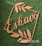 Esküvő feliratú fa dekoráció