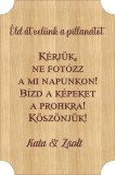Esküvői Bejárati Üdvözlő Tábla – Gravírozott Fa Alapon