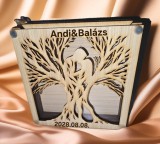 Esküvői homokceremónia gravírozott életfa pár, homoköntő