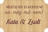 Esküvői Köszöntő Tábla – Egyedi Gravírozott Fa Alapon