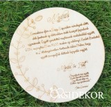 Esküvői meghívó fából - kör forma