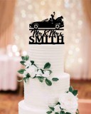 Esküvői tortadísz autós – névre szóló