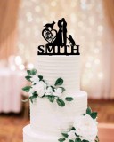 Esküvői tortadísz kutyás – névre szóló