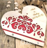 Esküvői vendégkönyv áttört mintával és gravírozott felirattal