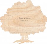Esküvői vendégkönyv, fa puzzle
