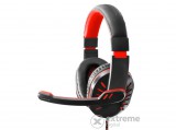 Esperanza Crow sztereó mikrofonos gamer fejhallgató, fekete/piros