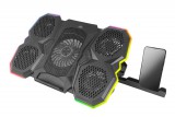 Esperanza EGC107 BREVA RGB LED, 3000 RPM Fekete notebook hűtőpad