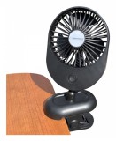Esperanza EHF103K, USB, 52 dB, 9 mm, 2 W, 3 lapát, Fekete, Csíptetős ventilátor