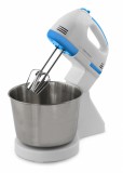 Esperanza EKM019WB, Biscotti, 150W, 2,5 literes tál, 7 fokozat, Fehér-Kék, Kézi mixer keverőtállal