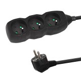 Esperanza ELK204K Hálózati elosztó 3 aljzatos 3m - Fekete (ELK204K)