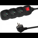 Esperanza ELK210K Túlfeszültség védő elosztó 3 aljzatos 1.5m - Fekete (ELK210K)