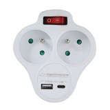 Esperanza ELK311W USB-C / USB-A Hálózati elosztó 2 aljzatos - Fehér (ELK311W)