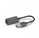 Esperanza ENA101, Gigabit Ethernet, USB 3.0-RJ45, 1000 Mbps, Fekete, Hálózati adapter