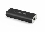 Esperanza Hadron, 4400mAh, USB-A, MicroUSB, Fekete powerbank