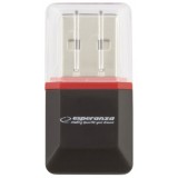 Esperanza microSD kártyaolvasó USB2.0, fekete