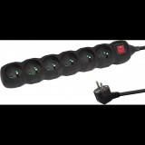 Esperanza Power Strip 220V Hálózati elosztó 6 aljzatos 5m - Fekete (ELK219K)