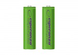 ESPERANZA RECHARGEABLE BATTERIES Ni-MH AA 2000MAH 2PCS. GREEN