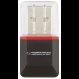 Esperanza USB 2.0 microSD kártyaolvasó fekete (EA134K)
