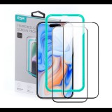 ESR Apple iPhone 15 Plus Edzett üveg kijelzővédő + segédkeret (2db) - Fekete (GP-149494)