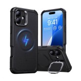 ESR Apple iPhone 16 Plus cyber tough halolock szilikon védő (ütésállóság, légpárnás sarok, kitámasztó, magsafe) fekete