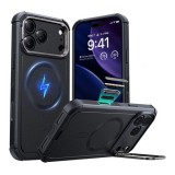 ESR Apple iPhone 17 Pro cyber szilikon telefonvédő (ütésállóság, légpárnás sarok, kitámasztó, magsafe) fekete