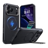 ESR Apple iPhone 17 Pro Max cyber armor szilikon telefonvédő (ütésállóság, légpárnás sarok, kitámasztó, magsafe) fekete